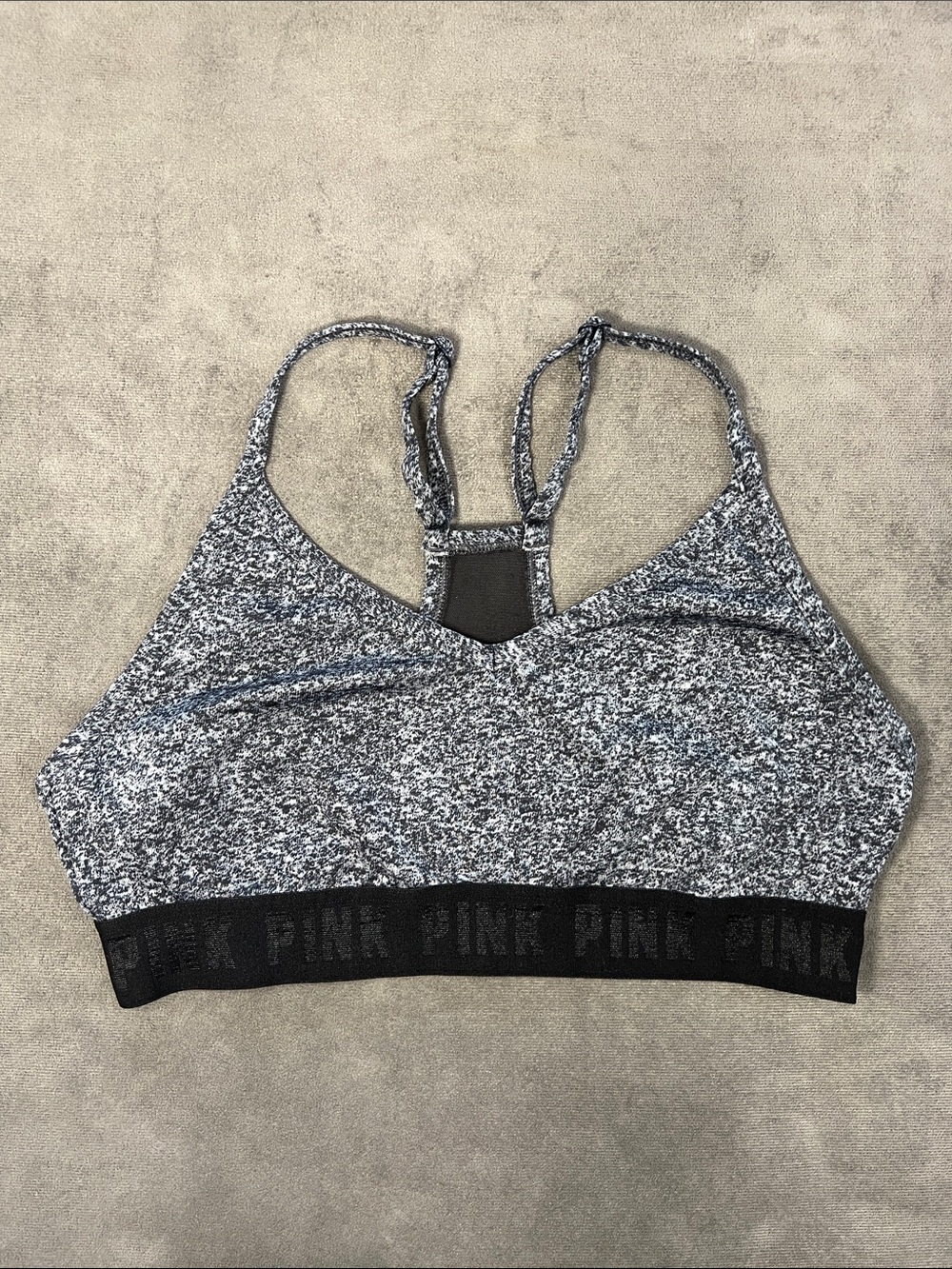 PINK Victoria's Secret Heathered Charcoal Ultimate Lightly Lines Sports Bra M - Picture 6 of 11